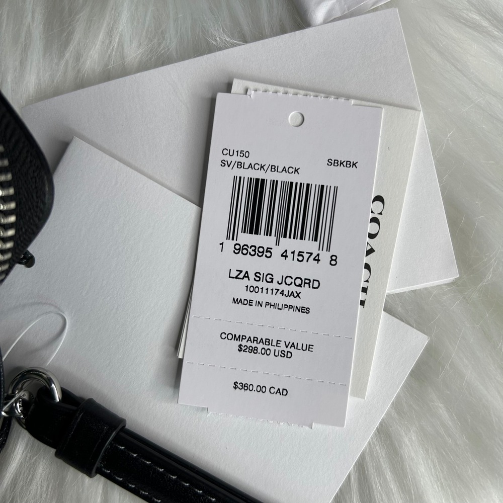 Coach CU150 Black Signature Jacquard Long Zip Around Wallet NWT - Picture 6 of 6